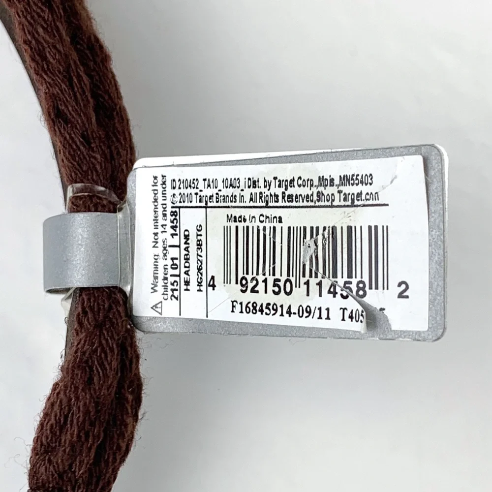 Brown knit headband women’s 2010 Target band covered in knit fabric